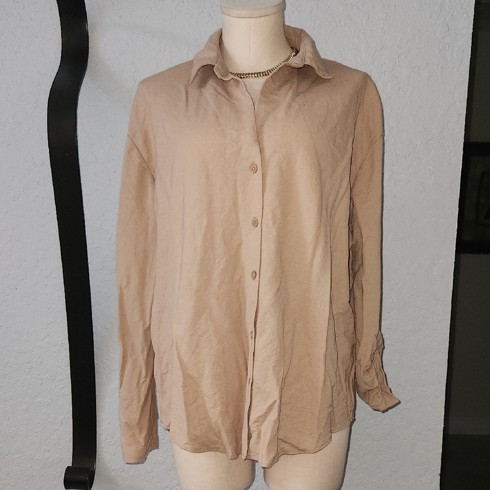 Primark Beige Long Sleeve Shirt